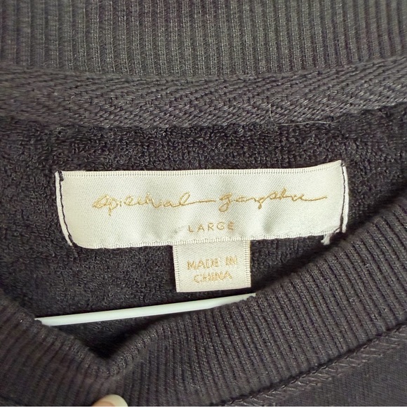 SPIRITUAL GANGSTER Love Old School Embroidered Sweatshirt in Black and White - Picture 3 of 6